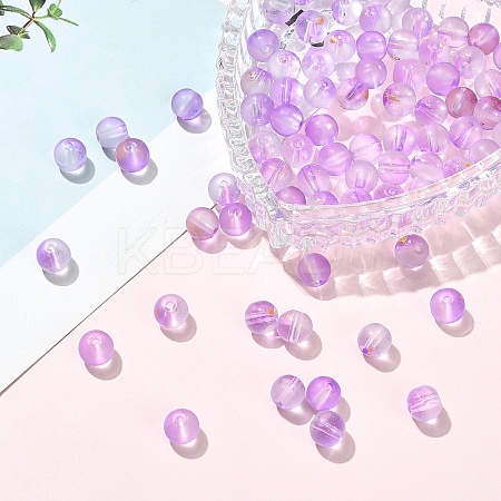 100Pcs Frosted Baking Paint Glass Beads DGLA-YW0001-36F-1