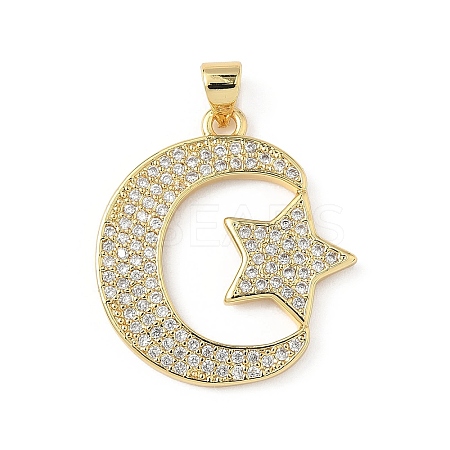 Brass Micro Pave Cubic Zirconia Pendants KK-L239-017G-1