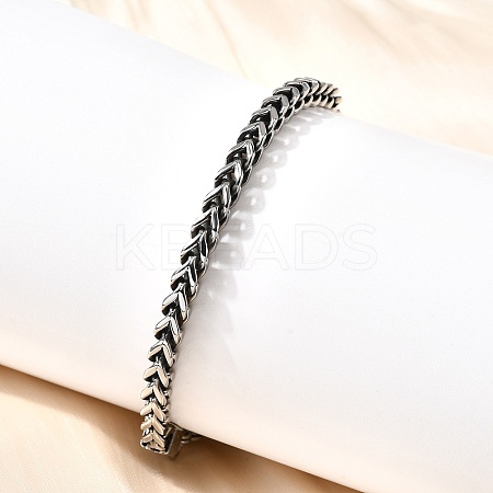 304 Stainless Steel Wheat Chain Bracelets for Men Women BJEW-B140-05P-1