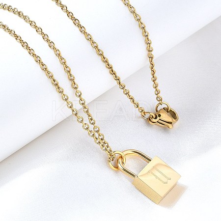 304 Stainless Steel Rolo Chain Pendant Necklaces NJEW-S444-01G-21-1