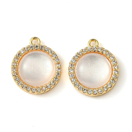 Brass Micro Pave Clear Cubic Zirconia Pendants KK-M277-07D-G-1