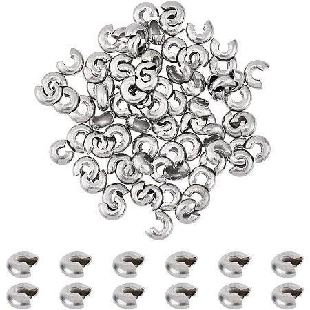 SUPERFINDINGS Stainless Steel Crimp Beads Cover FIND-FH0005-38-1