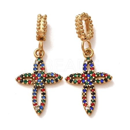 304 Stainless Steel Rhinestone Pendants RB-CBA5CCB-05F-G-1