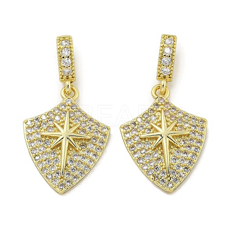 Rack Plating Brass Micro Pave Cubic Zirconia Pendants KK-E114-04G-02-1
