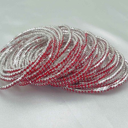 Brass Rhinestone Tennis Bracelets WG6EB7A-16-1
