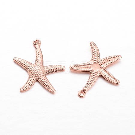 Brass Starfish/Sea Stars Pendants X-KK-L134-11RG-1