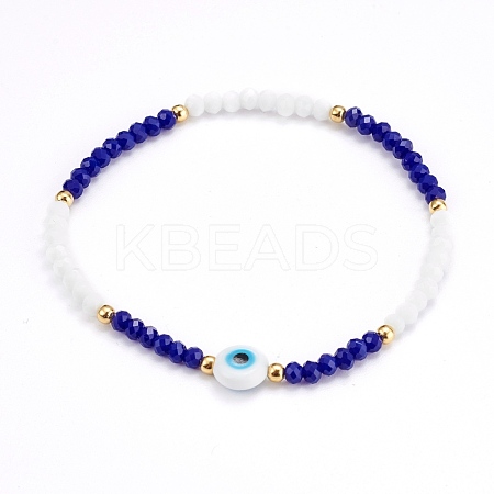Faceted Glass Beaded Stretch Bracelets BJEW-JB05985-02-1