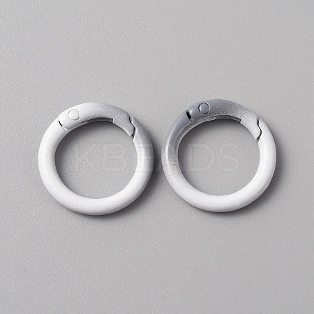 Gradient Color Zinc Alloy Spring Gate Rings PALLOY-WH0001-82E-1