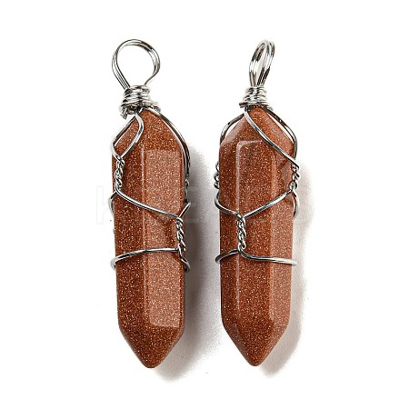 Synthetic Goldstone Double Terminal Pointed Pendants G-H308-05P-02-1
