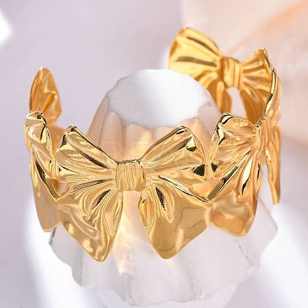 304 Stainless Steel Cuff Bangles for Women LS-BJEW-P347-02B-1