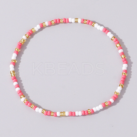 Boho Round Glass Seed Beaded Stretch Bracelets for Women NW8932-6-1