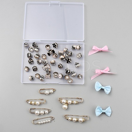 Alloy & Plastic Shoe Buckle Clips AJEW-WH20033-055GP-A-1