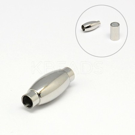 Tarnish Resistant 304 Stainless Steel Magnetic Clasps with Glue-in Ends LS-STAS-K006-24C-1