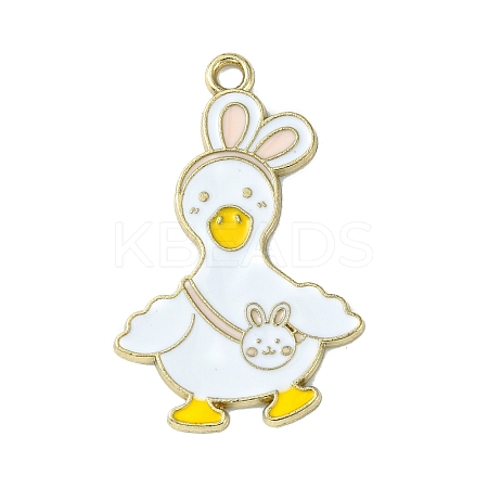Light Gold Tone Alloy Enamel Pendants ENAM-C013-01D-1