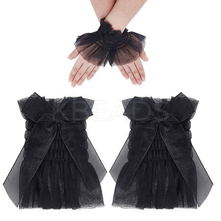 Bowknot Nylon Lace Sleeves DIY-WH0888-538B-1