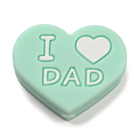 Father's Day Silicone Focal Beads FIND-PW0005-12G-1