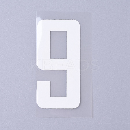 Number Iron On Transfers Applique Hot Heat Vinyl Thermal Transfers Stickers For Clothes Fabric Decoration Badge DIY-WH0148-43I-1