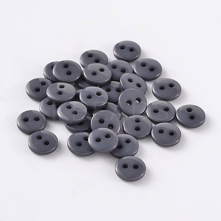 2-Hole Flat Round Resin Sewing Buttons for Costume Design BUTT-E119-14L-01-1