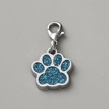 Zinc Alloy Enamel Glitter Powder Pendant Decoration HJEW-WH0001-14P-12-1