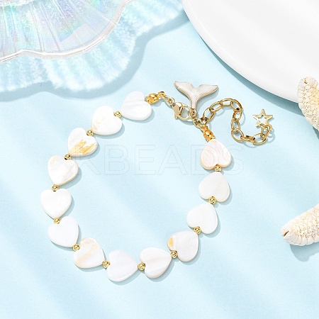 Shell Pearl Beaded Bracelets for Women BJEW-JB12424-1