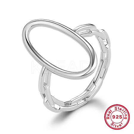 Rhodium Plated 925 Sterling Silver Finger Ring KD4692-17-1