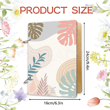 Wooden 2-Ring Loose Leaf Binder Postcard Phote Album Cover DIY-WH0547-031-1