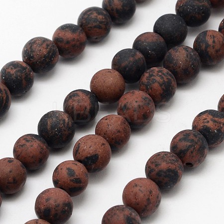 Natural Mahogany Obsidian Beads Strands G-D681-4mm-1