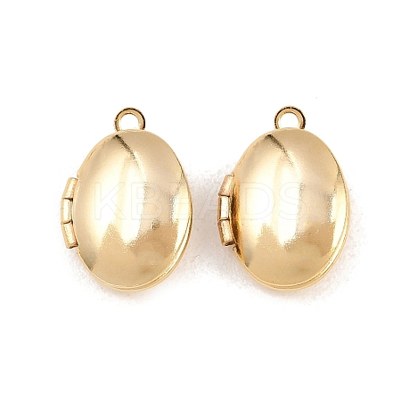 Oval Brass Locket Pendants KK-K414-12E-G-1