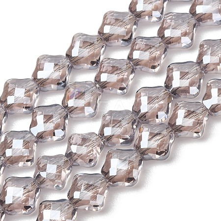 Electroplate Transparent Glass Beads Strands GL-CBA7A17-02A-11-1