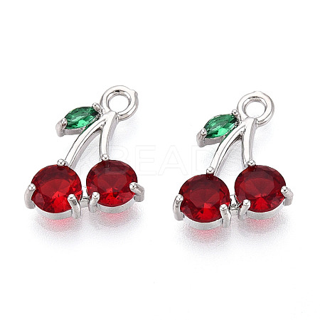 Brass Micro Pave Cubic Zirconia Pendants KK-T074-70P-02-1