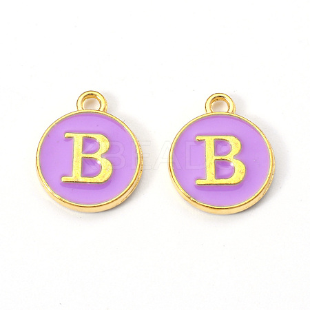 Golden Plated Alloy Enamel Charms ENAM-S118-10B-1