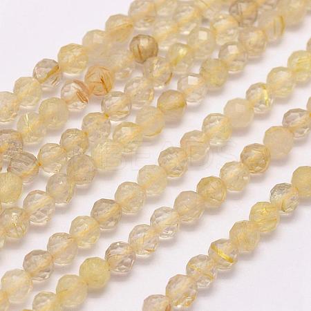 Natural Gold Rutilated Quartz Beads Strands G-F509-42-2mm-1