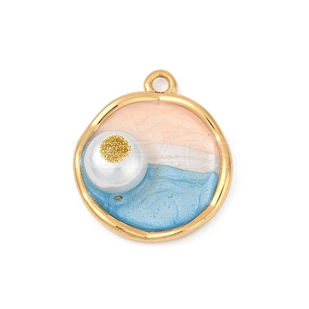 304 Stainless Steel Enamel Pendants STAS-C121-07B-G-1