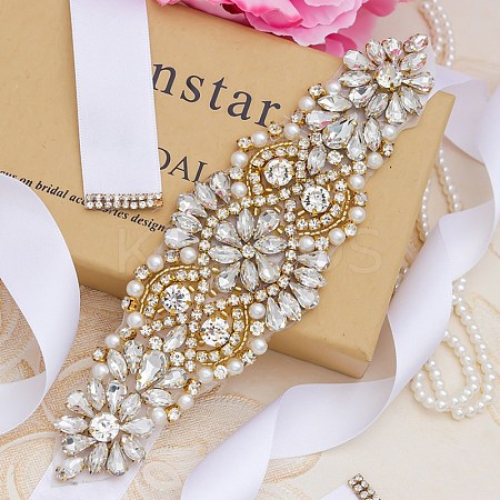 Wedding Bridal Belt for Bridal Dress AJEW-WH0223-56C-1