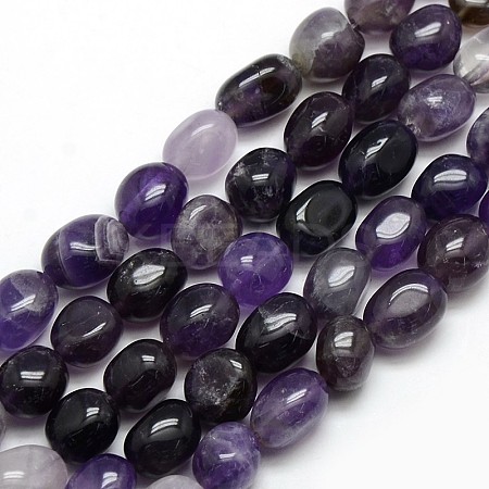 Natural Amethyst Nuggets Beads Strands G-L154-14-1