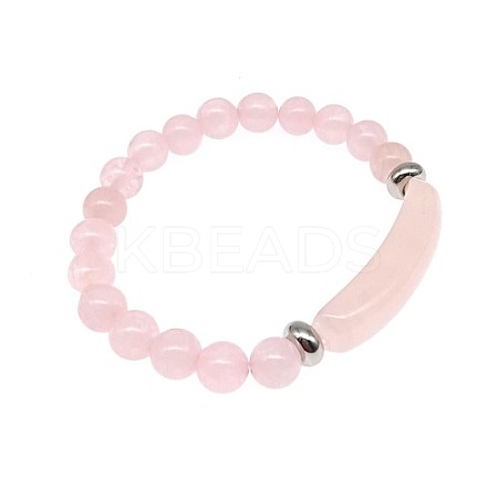 Natural Rose Quartz Bead Stretch Bracelets for Women Men MZ7269-03-1