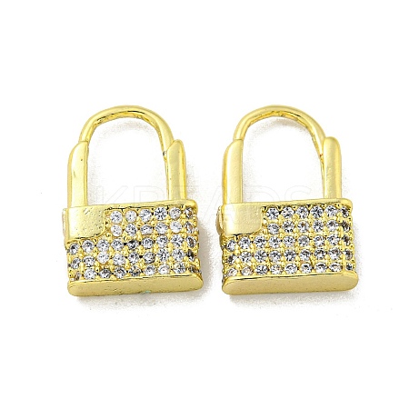 Brass Micro Pave Cubic Zirconia Hoop Earring EJEW-C088-20G-01-1
