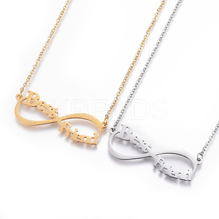 304 Stainless Steel Pendant Necklaces NJEW-E141-36-1