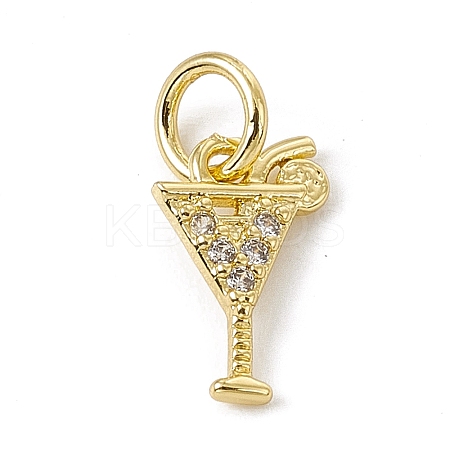 Brass Micro Pave Cubic Zirconia Charms LS-ZIRC-F132-15G-1