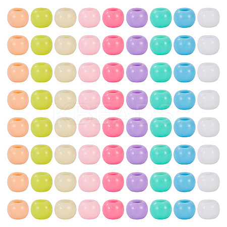 200Pcs Opaque Acrylic European Beads SACR-TA0001-58-1