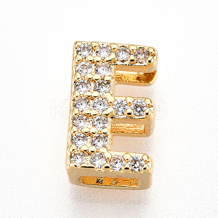 Brass Micro Pave Cubic Zirconia Charms KK-N254-217G-E-1