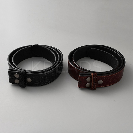 2Pcs 2 Colors Cowboy Theme Cowhide Floral Embossed Corset Belts AJEW-WH20097-074A-1