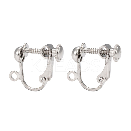 Brass Screw On Clip-on Earring Dangling Charms Pendants Setting Findings KK-M019-01P-1
