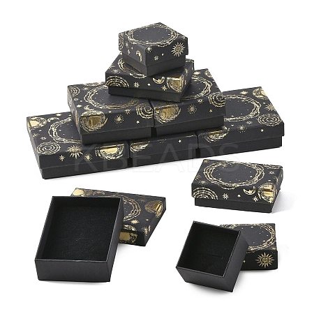 10Pcs 5 Styles Sun Moon Star Printed Cardboard Gift Boxes CBOX-FS0001-09-1