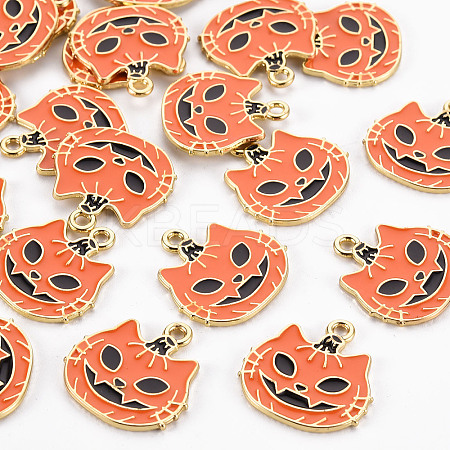 Rack Plating Eco-Friendly Alloy Enamel Pendants LS-ENAM-N052-003-RS-1
