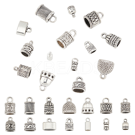 140Pcs 14 Style Alloy Cord End FIND-PH0002-50-1