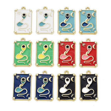 Rack Plating Alloy Enamel Pendants ENAM-T015-003-NR-1