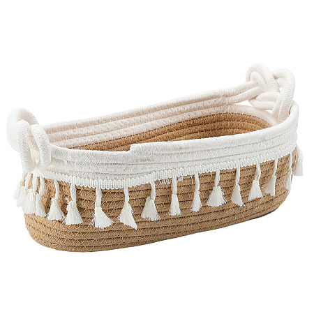 Cotton Rope Woven Storage Basket AJEW-WH20020-153A-1