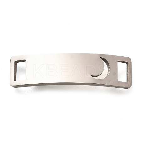 201 Stainless Steel Laser Cut Curved Connector Charms STAS-Z119-32P-03-1