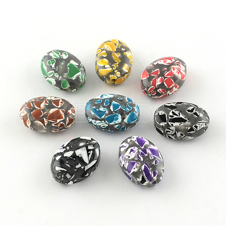 Imitation Gemstone Resin Oval Beads X-CRES-S283-18x25-M-1